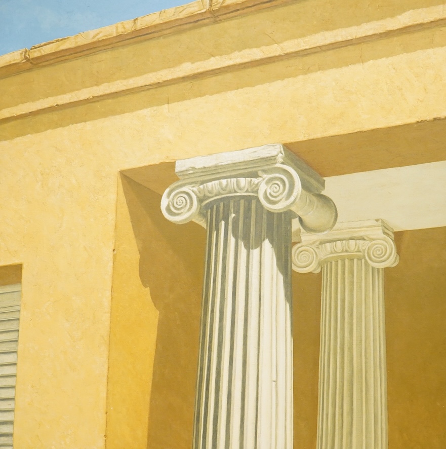 David Shaw (1952-1989), Ionic portico, signed and dated '78, oil on canvas, 97 x 97cm